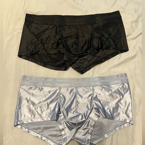 Satin Spandex Trunk Brief Set